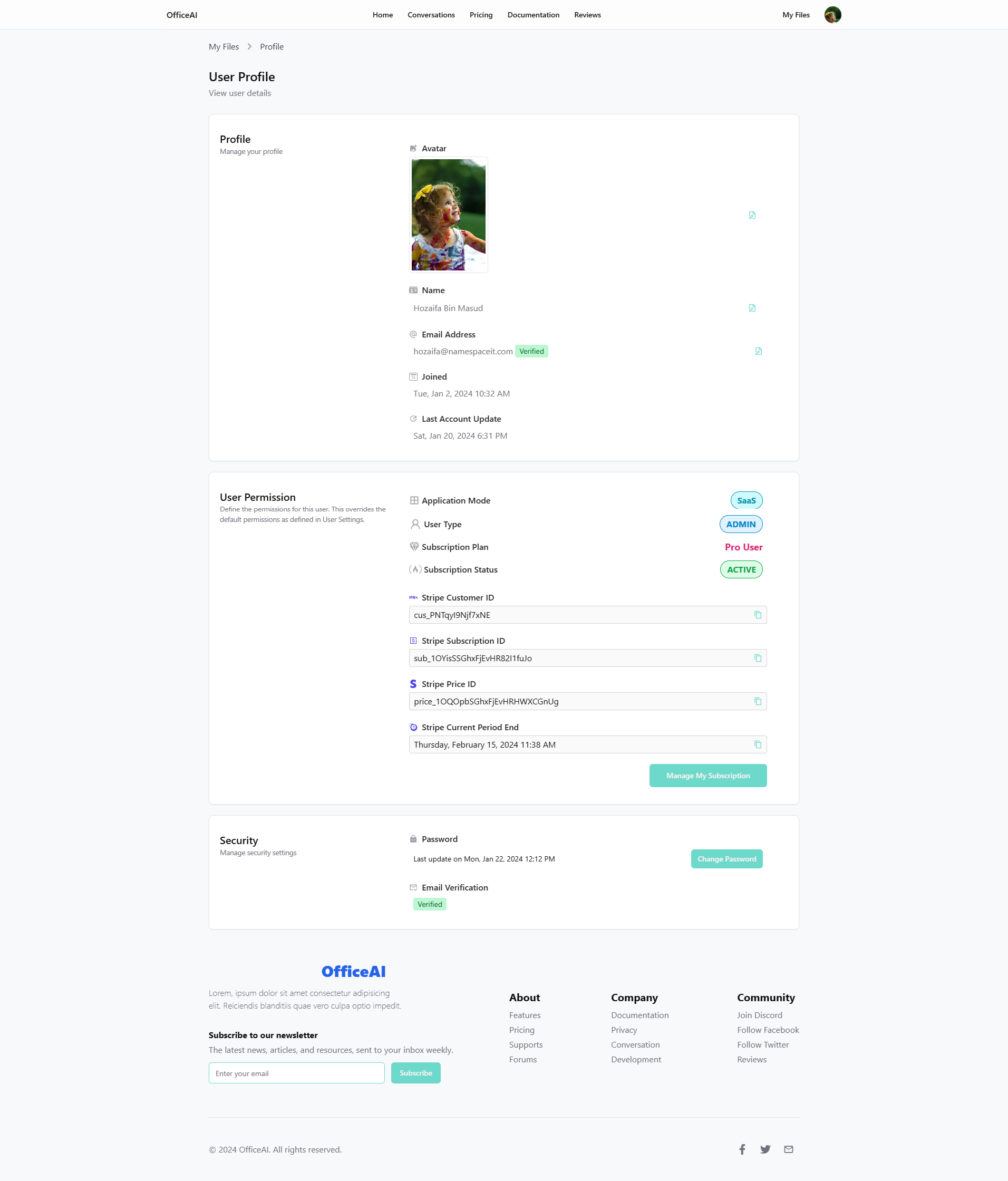 User Profile